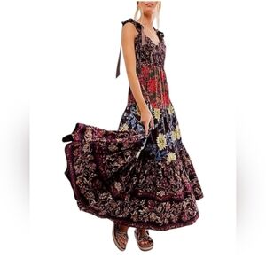 Hippy/Bohemian Tiered Maxi Bowknot Sundress Size Medium NWT